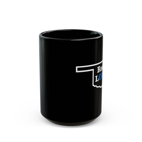 Oklahoma Read Local Mug, Black Coffee Cup, Gift for Readers, Book Lovers, Customizable 11oz 15oz Ceramic, Birthday, Holidays